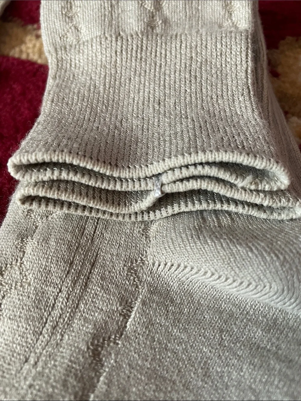 Men's Dress Crew Socks in Light Gray and Beige - Classic Neutral Pair
